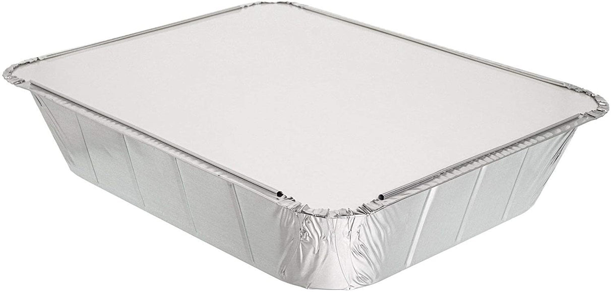 10 Pack Deep Rectangular 9" x 13" Aluminium Foil Container Trays with Lids - Decodine