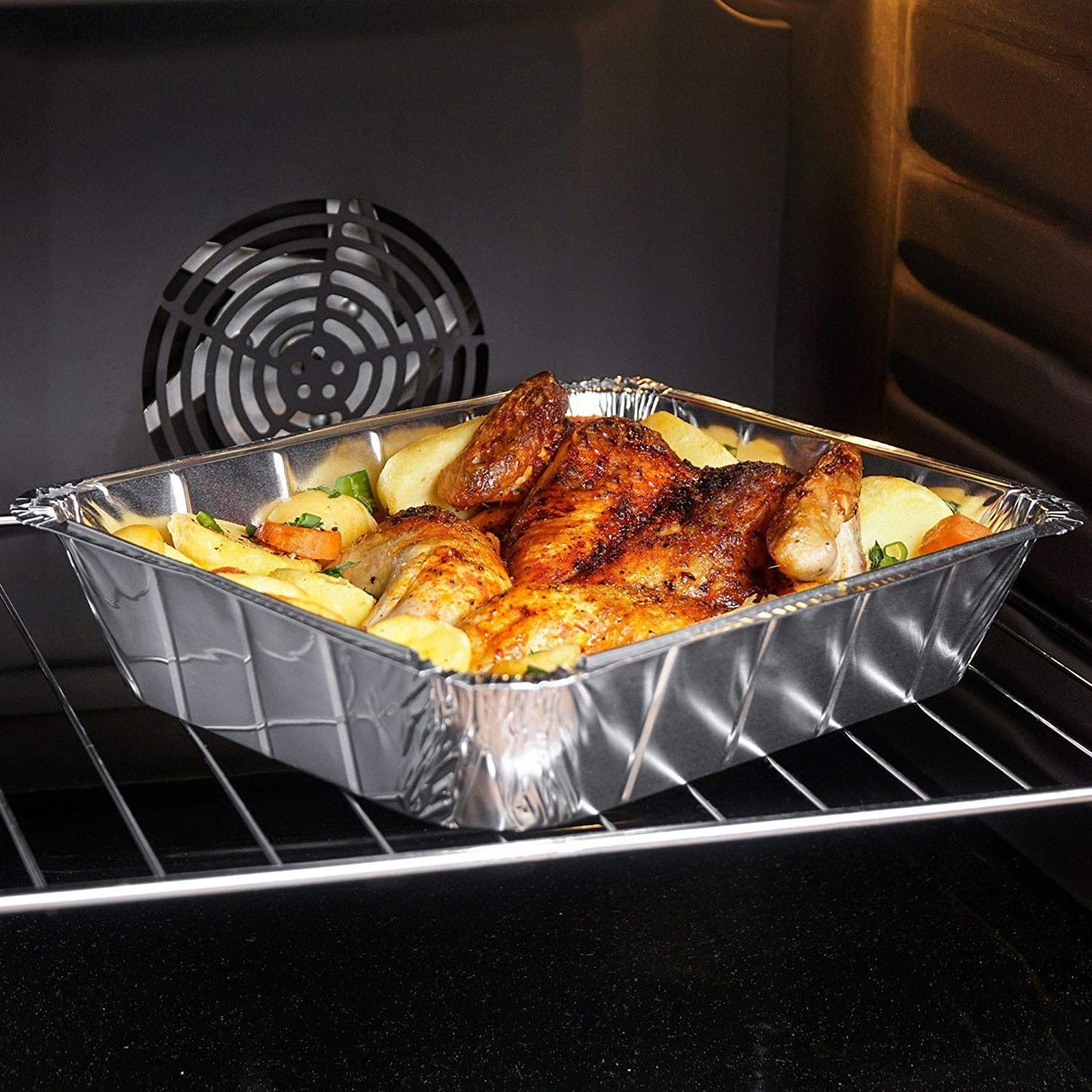 10 Pack Deep Rectangular 9" x 13" Aluminium Foil Container Trays with Lids - Decodine