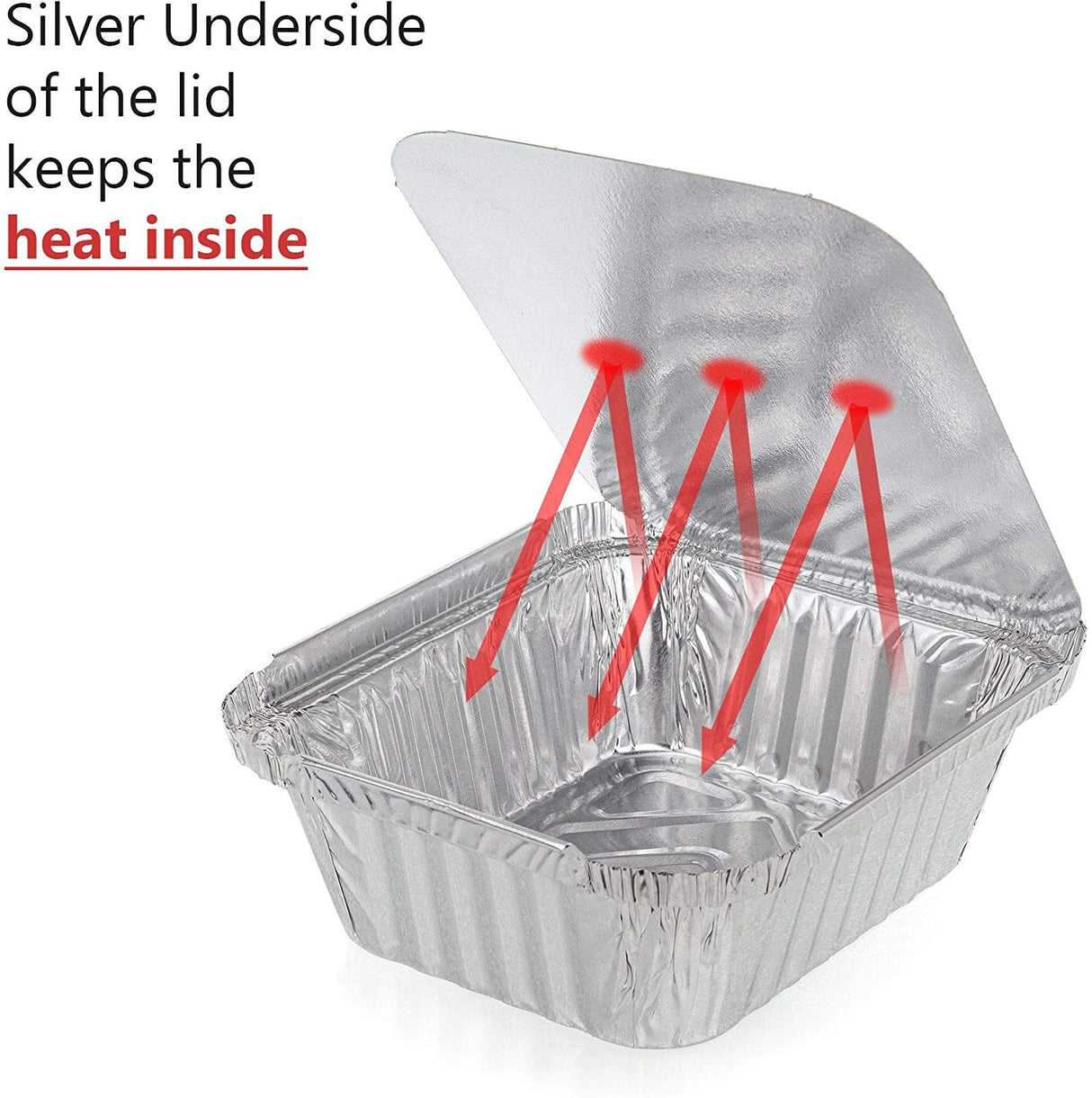 10 Pack Portion Size Aluminium Foil Container Trays with Lids - Decodine