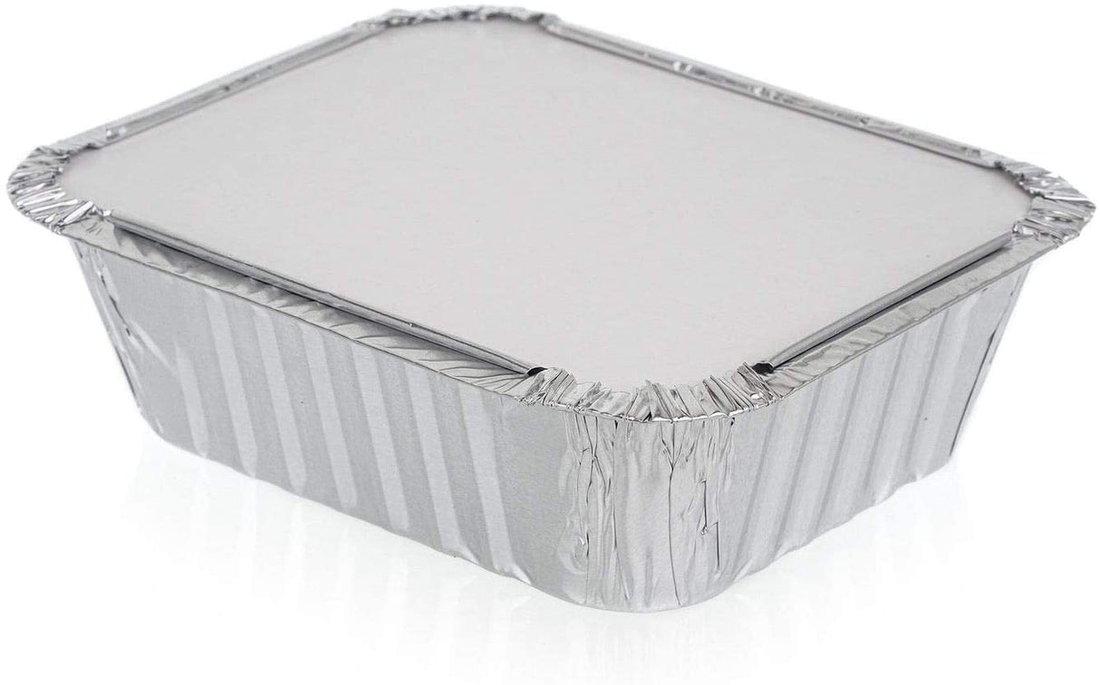 10 Pack Portion Size Aluminium Foil Container Trays with Lids - Decodine