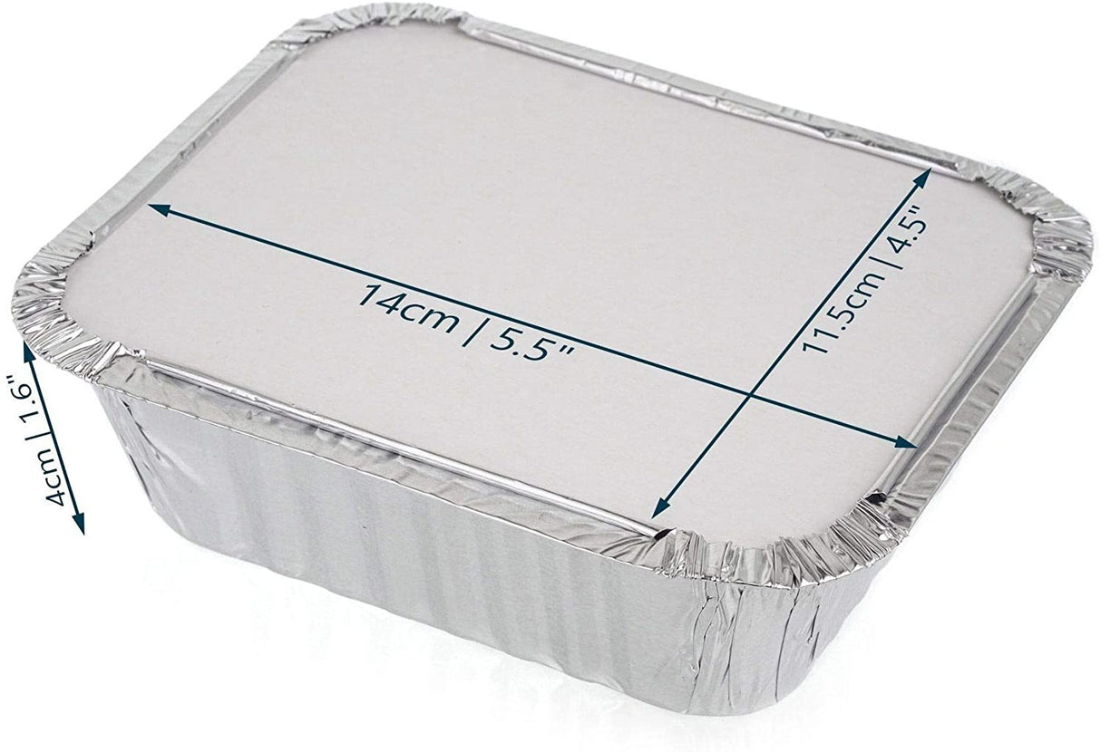 10 Pack Portion Size Aluminium Foil Container Trays with Lids - Decodine