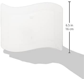 10 Pack Rectangular 5.5" x 7.5" Wavy Designed Plastic Ivory Dessert Plates - Decodine