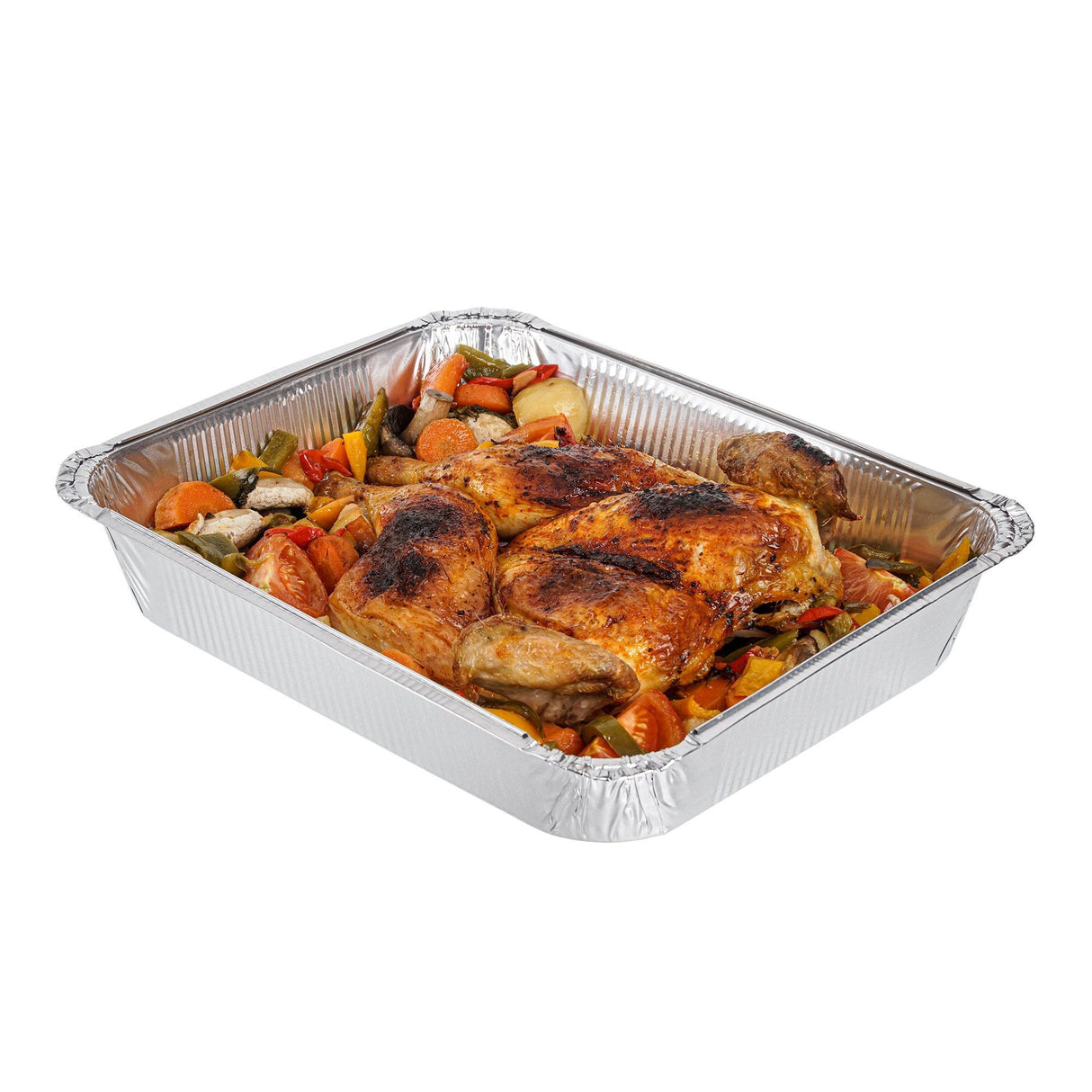 10 Pack Rectangular 9" x 13" Aluminium Foil Container Trays with Lids - Decodine