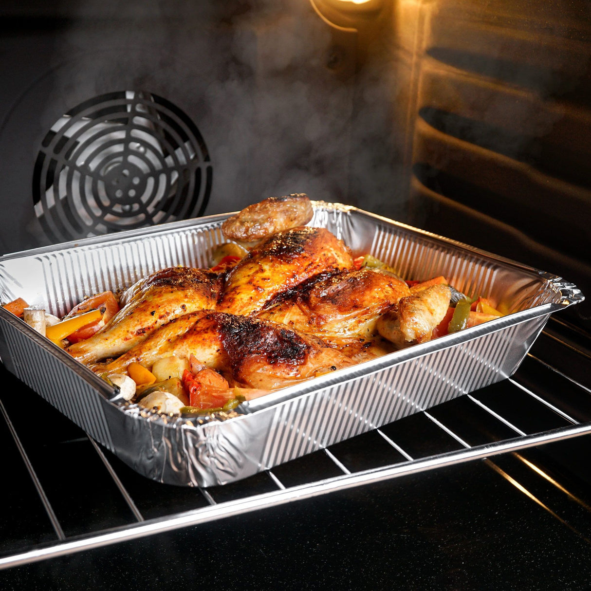 10 Pack Rectangular 9" x 13" Aluminium Foil Container Trays with Lids - Decodine