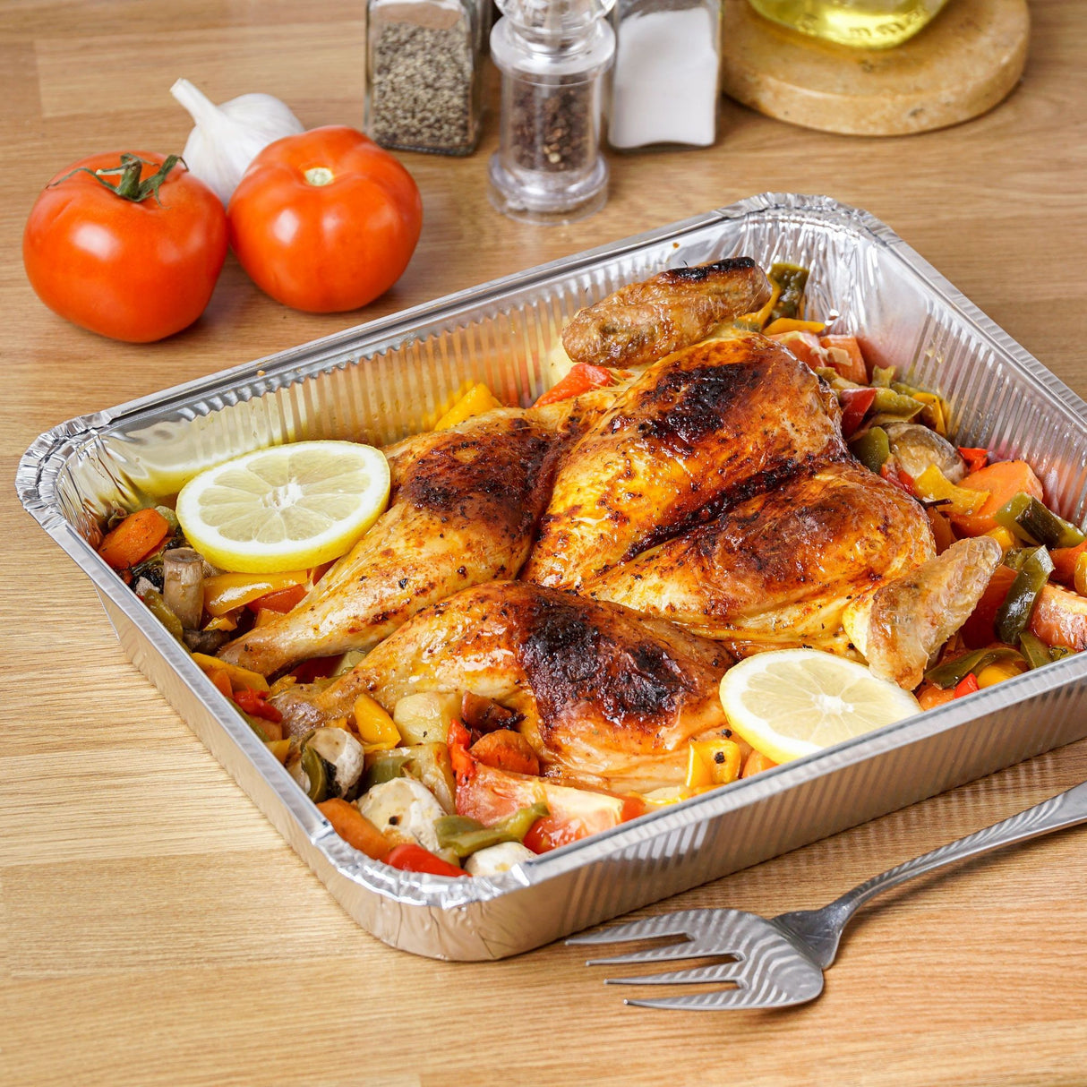 10 Pack Rectangular 9" x 13" Aluminium Foil Container Trays with Lids - Decodine