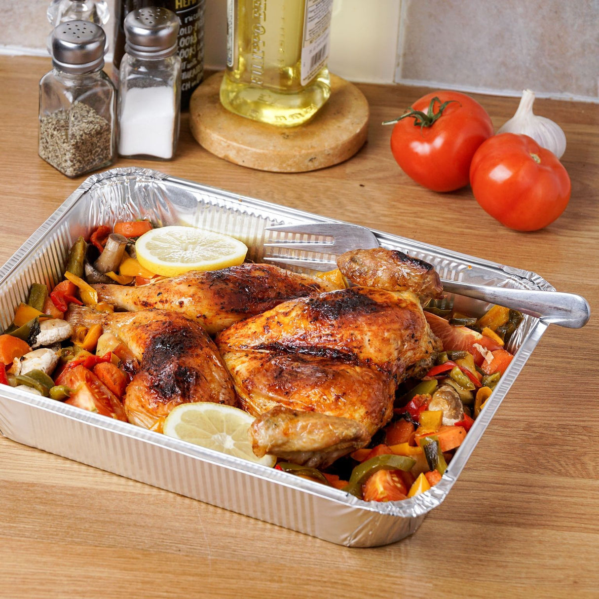 10 Pack Rectangular 9" x 13" Aluminium Foil Container Trays with Lids - Decodine