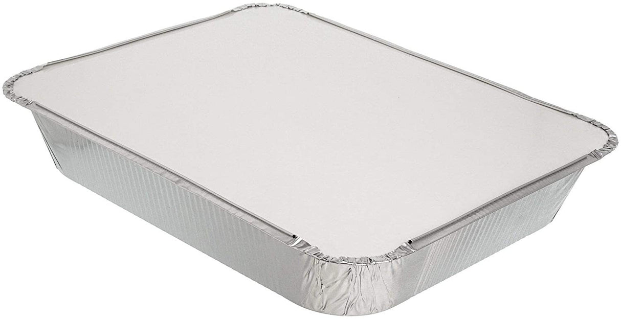 10 Pack Rectangular 9" x 13" Aluminium Foil Container Trays with Lids - Decodine