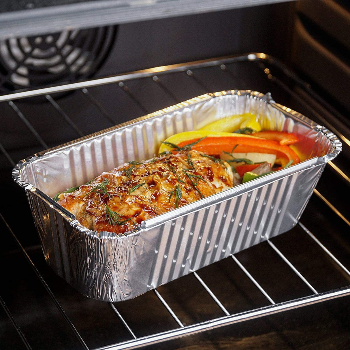 10 Pack Rectangular Large Loaf 1.5 Litre Aluminium Foil Container Trays with Lids - Decodine