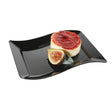 10 Pack Rectangular Wavy Designed Plastic Black Dessert Plates "7.5 x "5.5 - Decodine