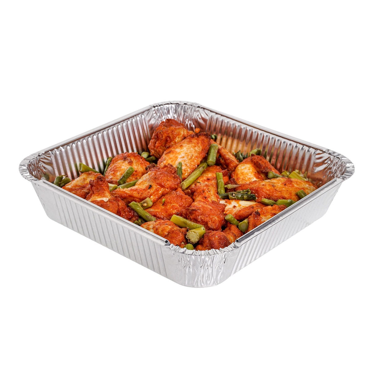 10 Pack Square 9" x 9" Aluminium Foil Container Trays with Lids - Decodine