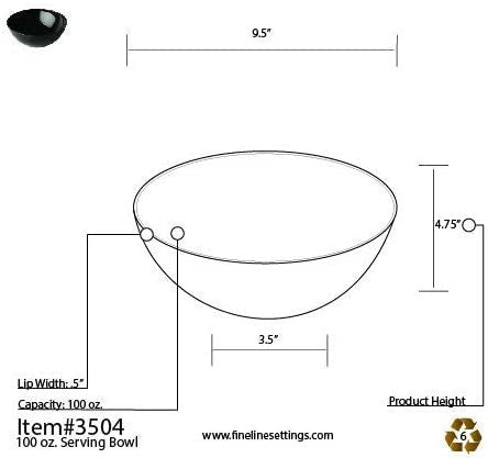 100 oz Clear Round Solid Plastic Serving Bowls - Decodine
