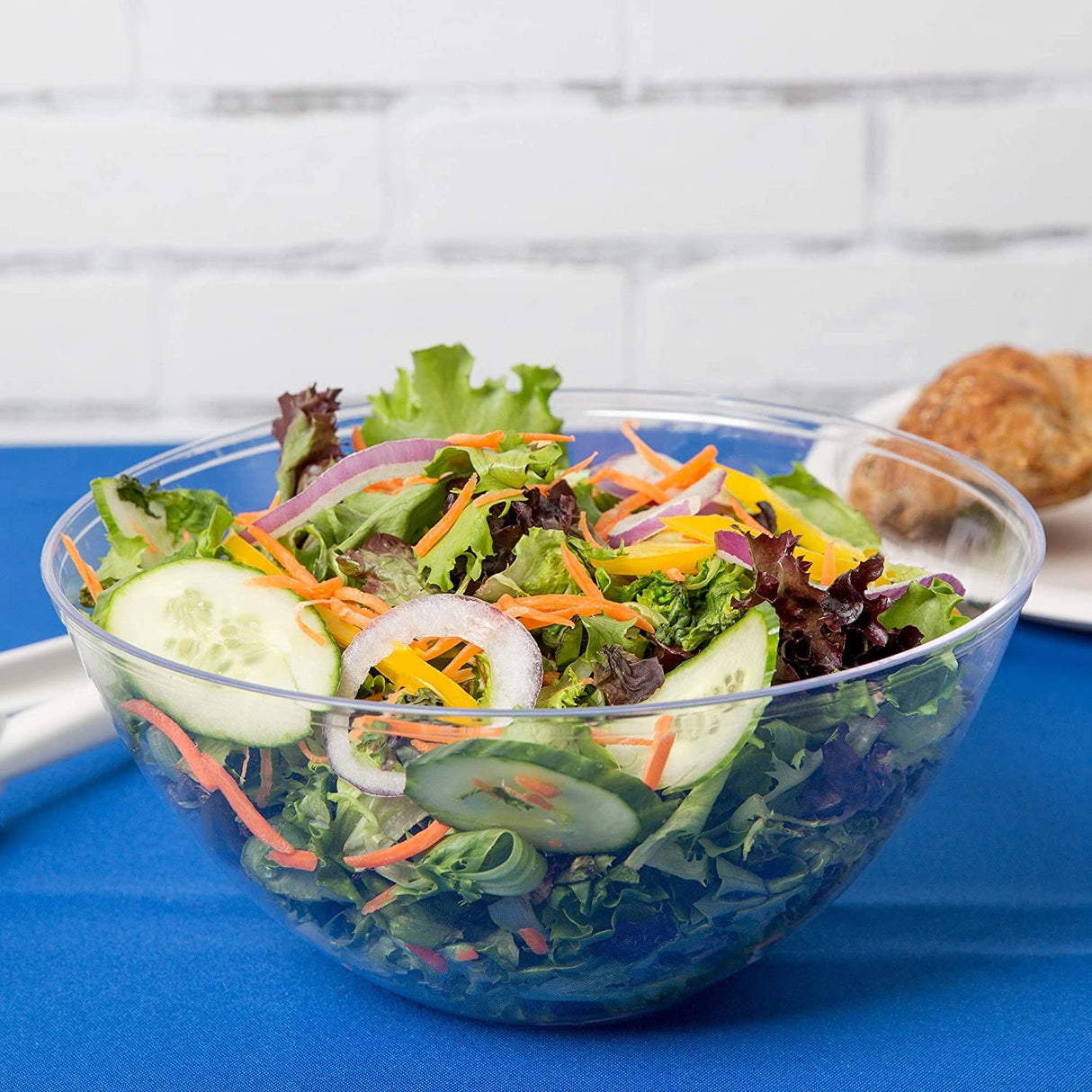 100 oz Clear Round Solid Plastic Serving Bowls - Decodine