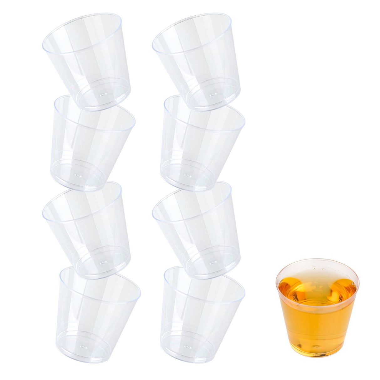 100 Pack 1oz Plastic Whisky Shot Glasses/Cups - Decodine
