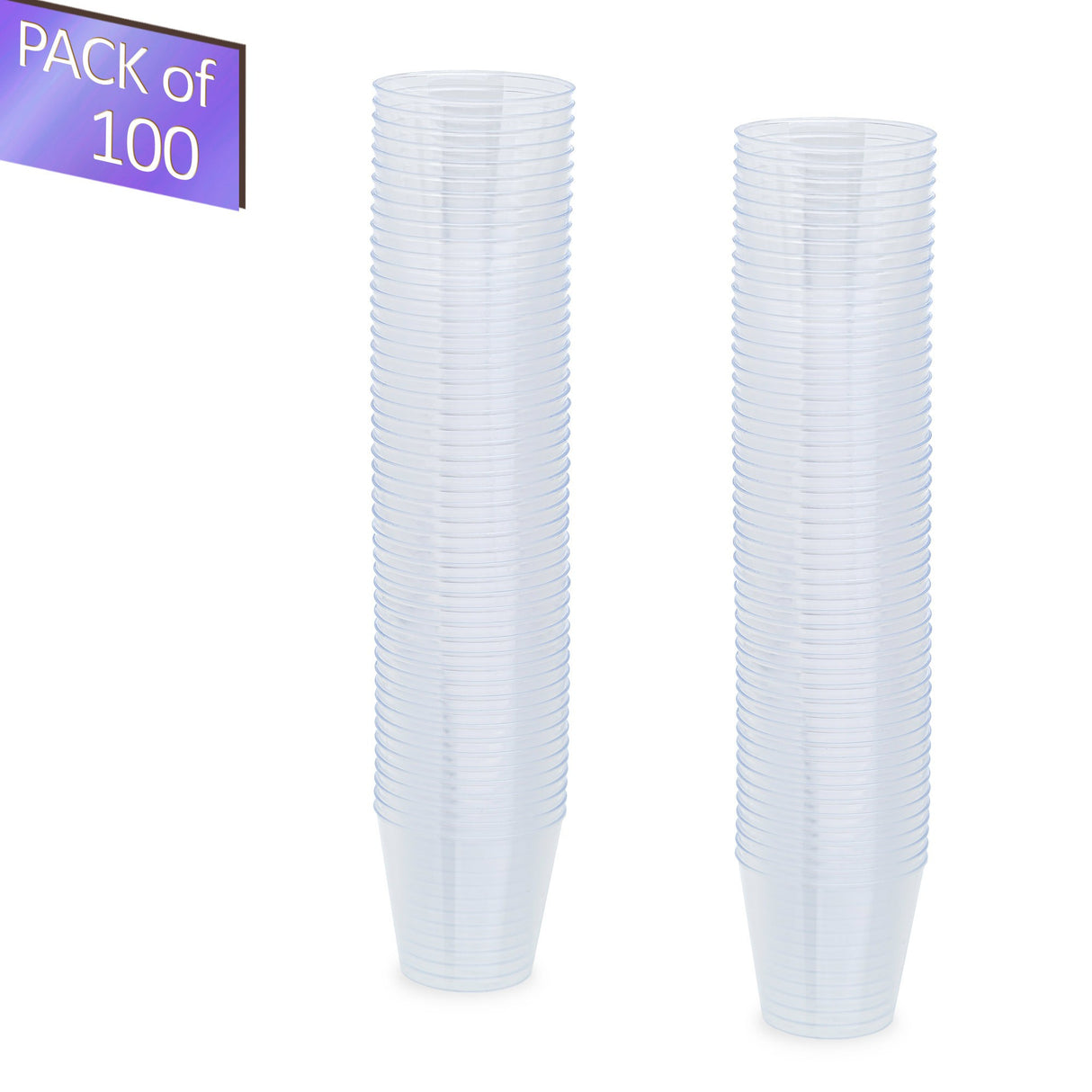 100 Pack 1oz Plastic Whisky Shot Glasses/Cups - Decodine