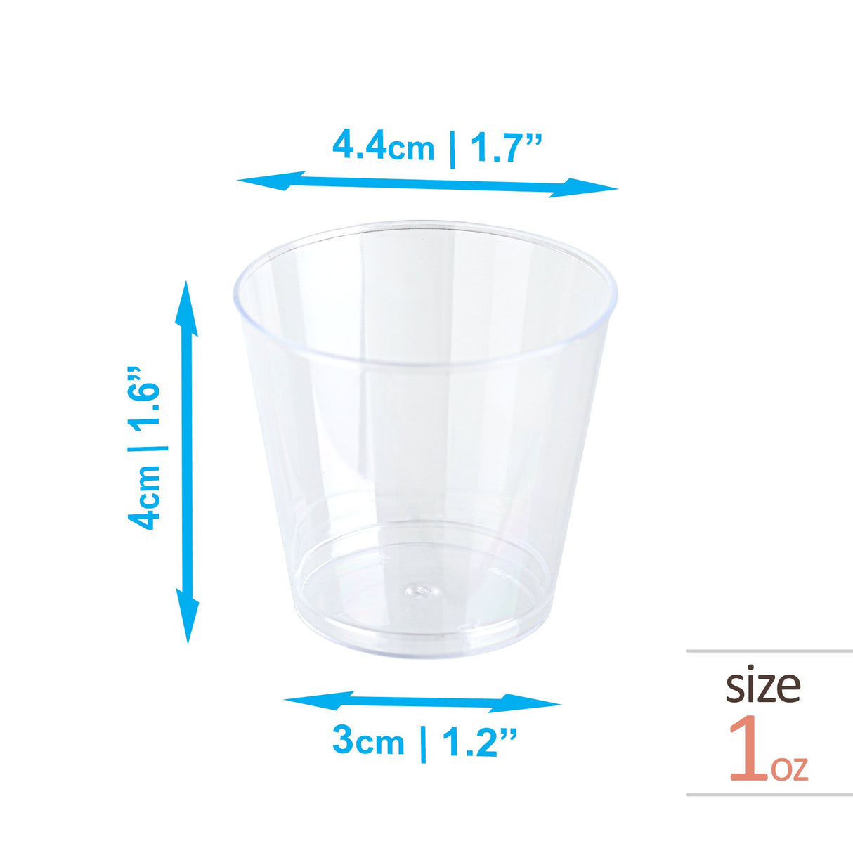 100 Pack 1oz Plastic Whisky Shot Glasses/Cups - Decodine