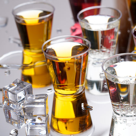 100 Pack 1oz Plastic Whisky Shot Glasses/Cups - Decodine