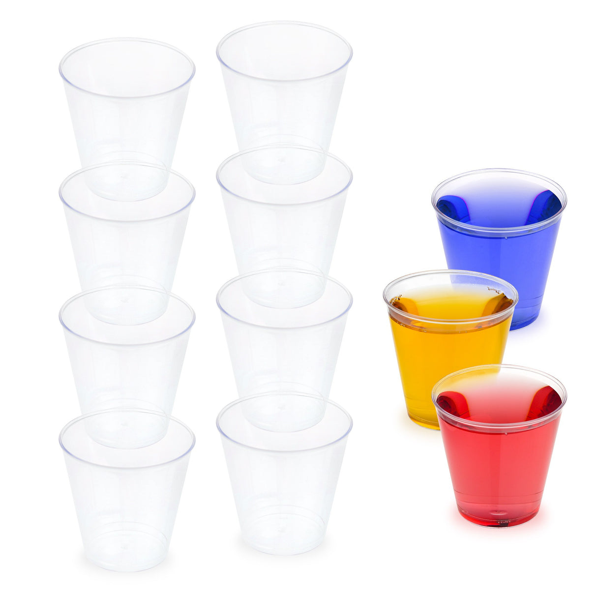100 Pack 2oz Plastic Whisky Shot Party Glasses/Cups - Decodine