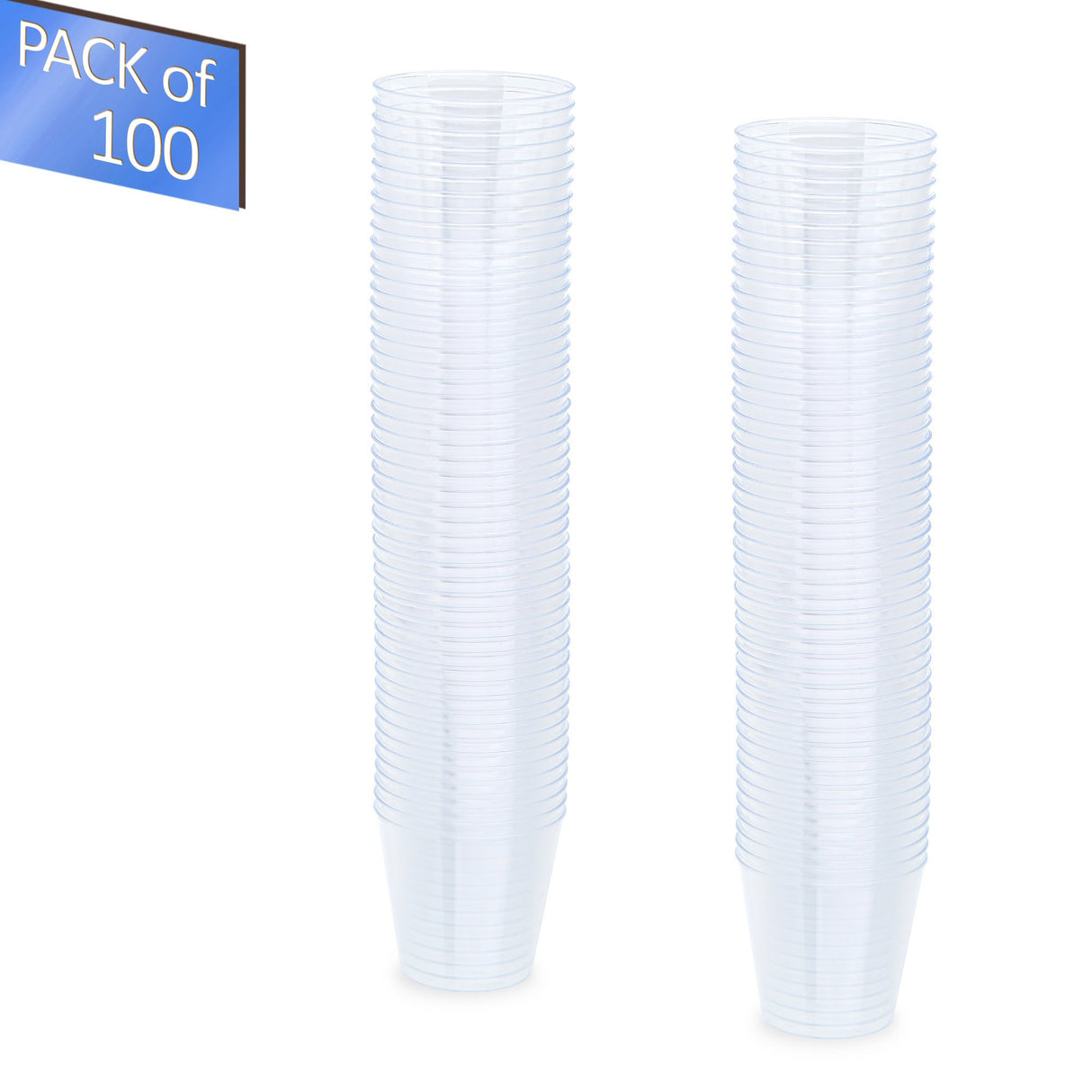 100 Pack 2oz Plastic Whisky Shot Party Glasses/Cups - Decodine