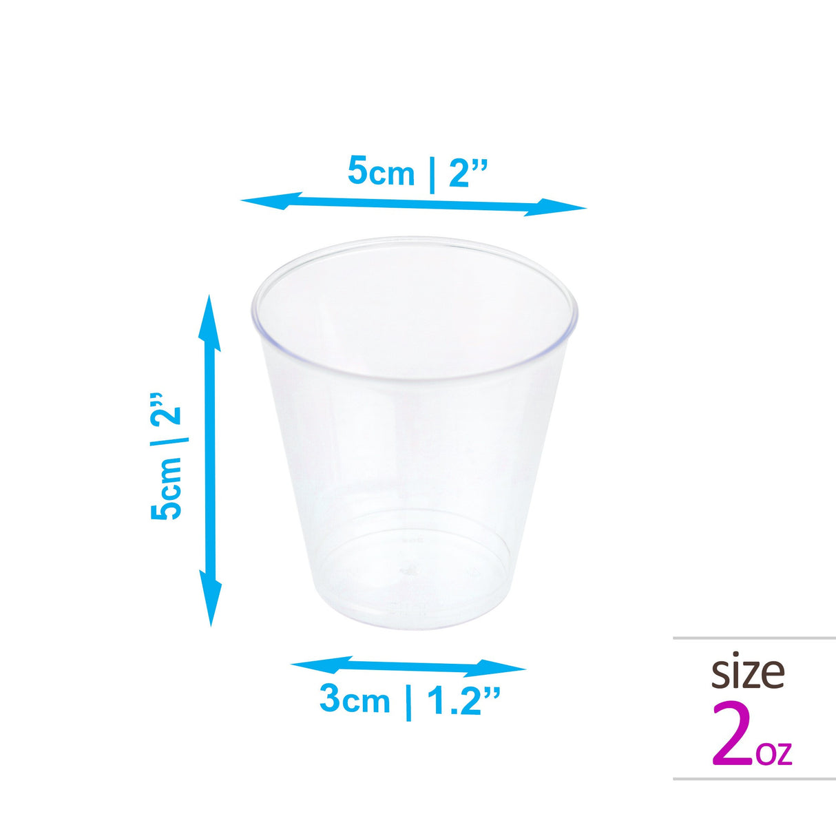 100 Pack 2oz Plastic Whisky Shot Party Glasses/Cups - Decodine