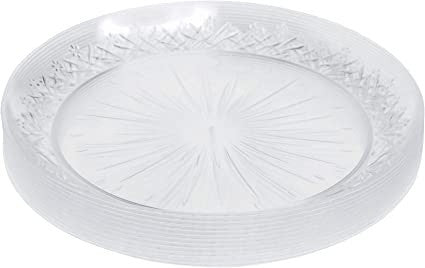 12 Pack 10" Clear Designed Dinner Plates - Decodine