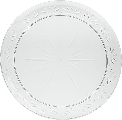 12 Pack 10" Clear Designed Dinner Plates - Decodine