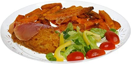 12 Pack 10" Clear Designed Dinner Plates - Decodine