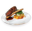 12 Pack 10.25" Round Plastic Dinner Plates - White with Silver Rim - Decodine