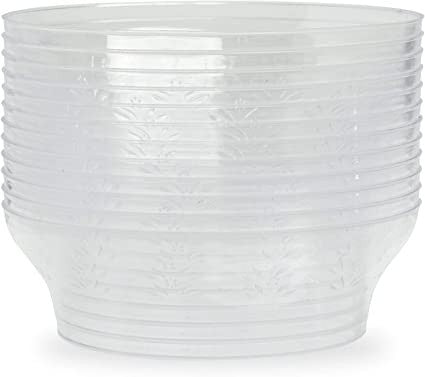 12 Pack 10oz Clear Designed Bowls - Decodine