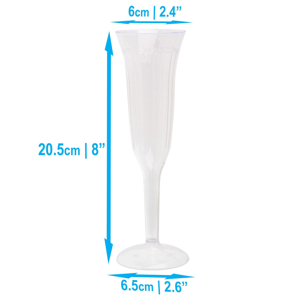 12 Pack 5oz Plastic Champagne Flutes/Glasses - Decodine