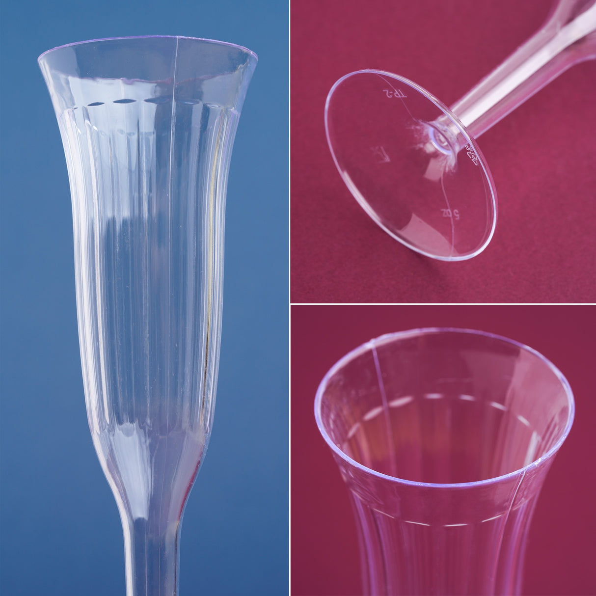 12 Pack 5oz Plastic Champagne Flutes/Glasses - Decodine