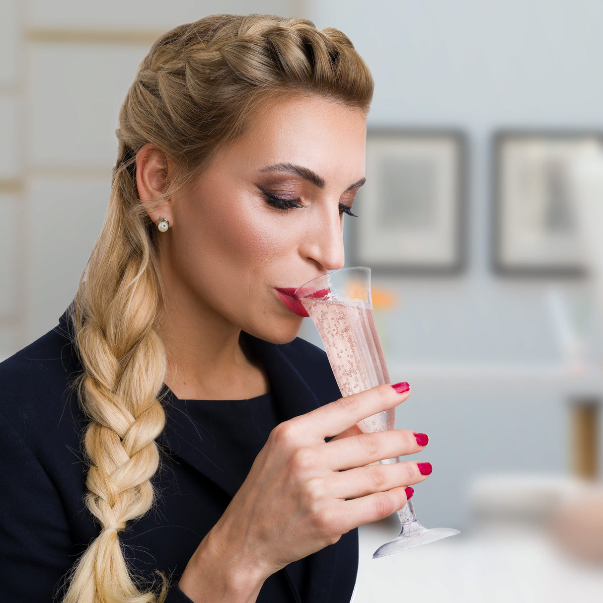 12 Pack 5oz Plastic Champagne Flutes/Glasses - Decodine