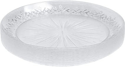 12 Pack 7" Clear Designed Salad Plates - Decodine