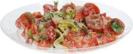 12 Pack 7" Clear Designed Salad Plates - Decodine