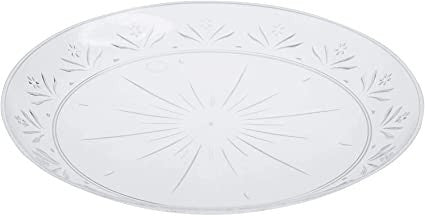 12 Pack 9" Clear Designed Dinner Plates - Decodine