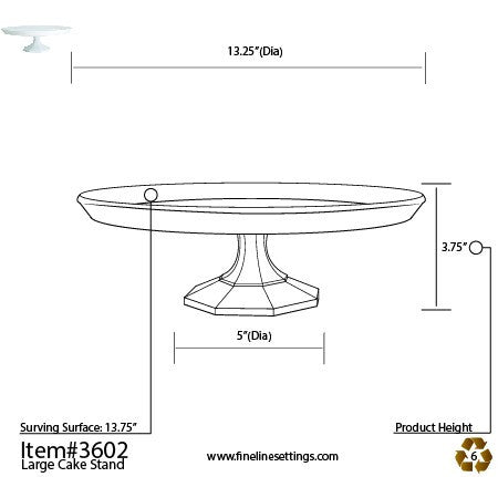 13.75" Cake Stand White - Decodine