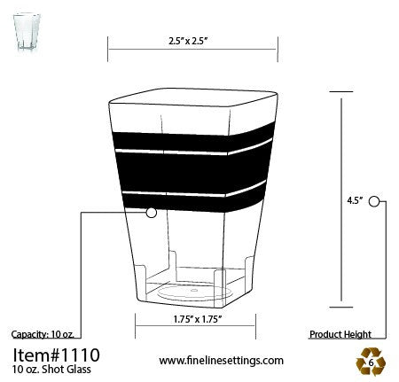 14 Pack 10oz Square Premium Plastic Tumbler - Decodine