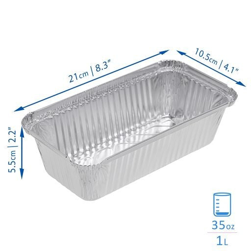 15 Pack 1 Litre Foil Pans Trays with Lids - Decodine