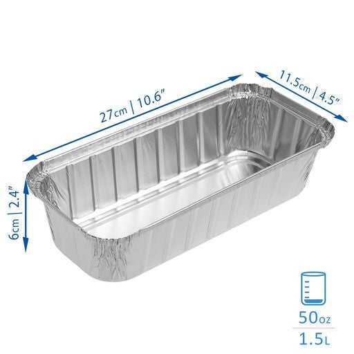 15 Pack Large 1.5 Litre Aluminium Loaf Foil Pans Tray with Lids - Decodine