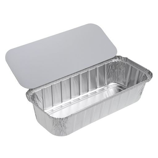 15 Pack Large 1.5 Litre Aluminium Loaf Foil Pans Tray with Lids - Decodine