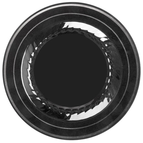 15 Pack 6" Round Plastic Dessert Plates - Black with silver Rim - Decodine