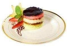 15 Pack 6" Round Plastic Dessert Plates - Ivory with Gold Rim - Decodine