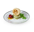 15 Pack 6" Round Plastic Dessert Plates - White with Silver Rim - Decodine