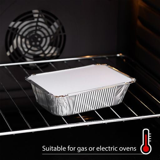 15 Pack 750ml Foil Pans Trays with Lids - Decodine