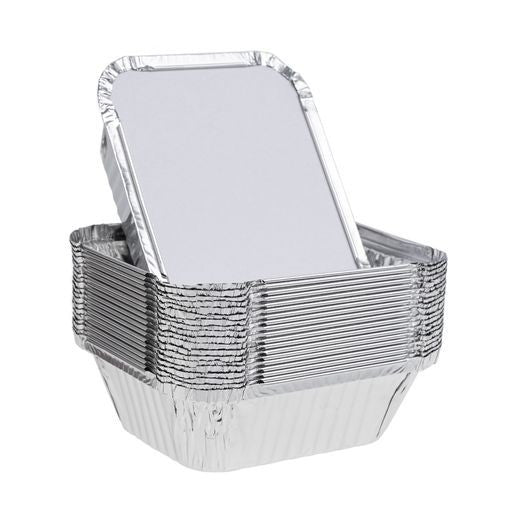 15 Pack Mini Portion Foil Pans Trays with Lids - Decodine