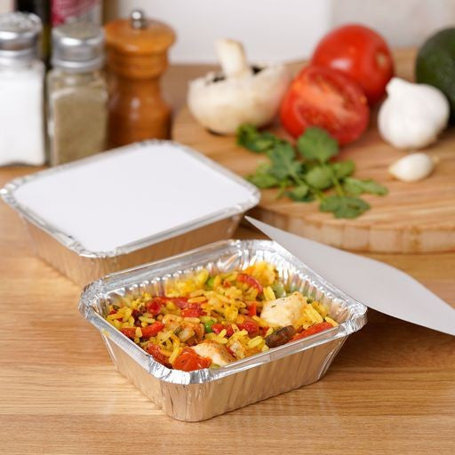 15 Pack Mini Portion Foil Pans Trays with Lids - Decodine