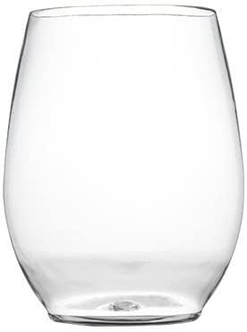 12oz Clear stemless Plastic Wine Goblets - Decodine