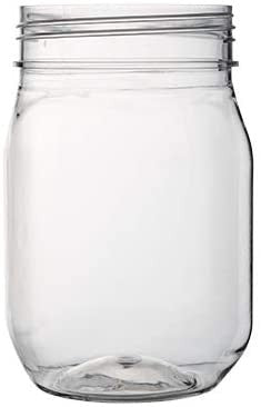 16 Pack 16oz Plastic Mason Jars - Choose Lids Seperately - Decodine