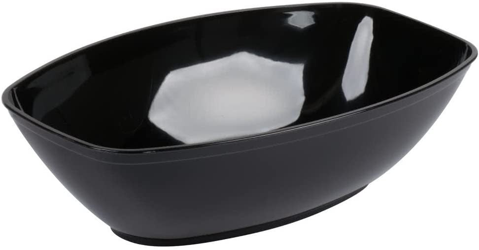 1.8 Litre Black Rectangular Plastic Serving Bowls - Decodine