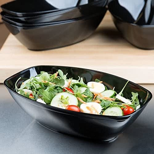 1.8 Litre Black Rectangular Plastic Serving Bowls - Decodine