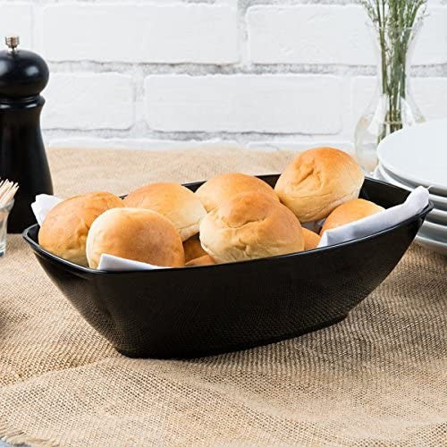1.8 Litre Black Rectangular Plastic Serving Bowls - Decodine